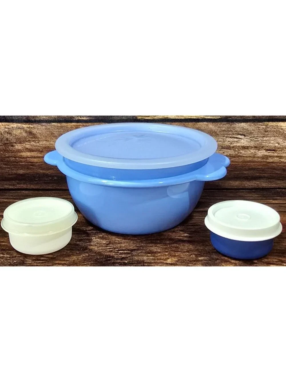 Tupperware 3 Piece Lunch Set Butterfly Touch Bowl Smidgets Blue Mixed Lot Unused